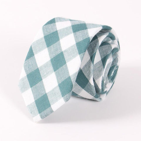 Cotton Skinny Plaid Ties