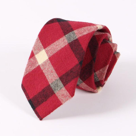 Cotton Skinny Plaid Ties
