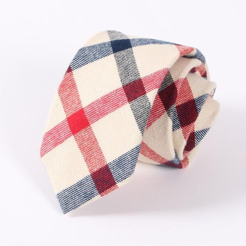 Cotton Skinny Plaid Ties
