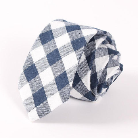 Cotton Skinny Plaid Ties