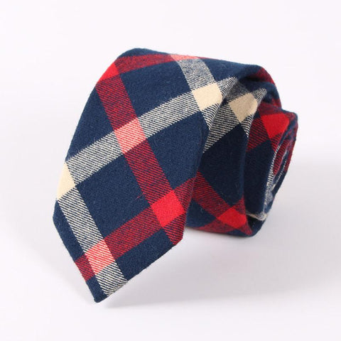 Cotton Skinny Plaid Ties