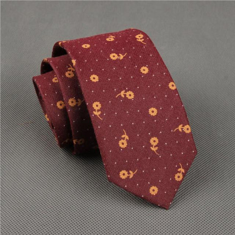 Cotton Skinny Fashion floral necktie