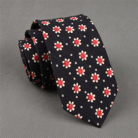 Cotton Skinny Fashion floral necktie