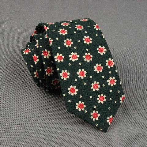 Cotton Skinny Fashion floral necktie