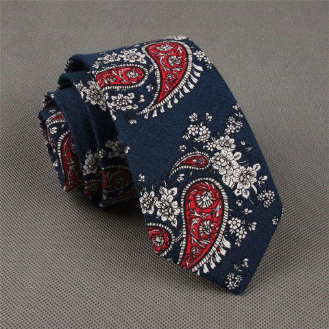 Cotton Skinny Fashion floral necktie