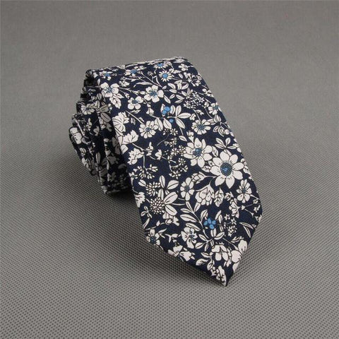 Cotton Skinny Fashion floral necktie