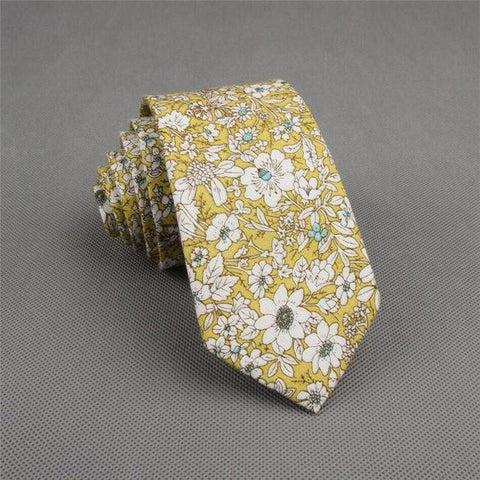 Cotton Skinny Fashion floral necktie