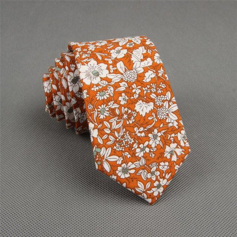 Cotton Skinny Fashion floral necktie