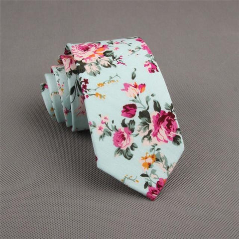Cotton Skinny Fashion floral necktie