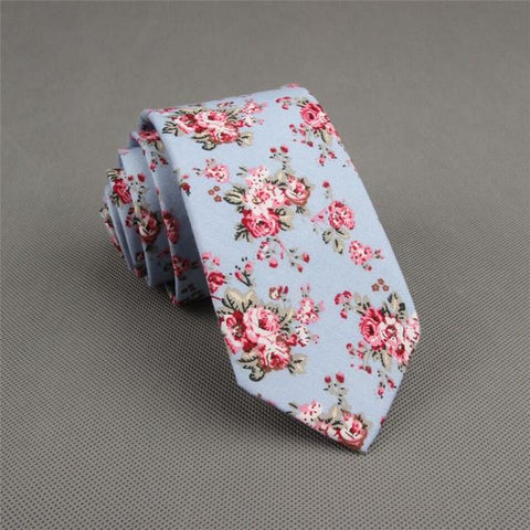 Cotton Skinny Fashion floral necktie