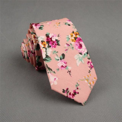 Cotton Skinny Fashion floral necktie