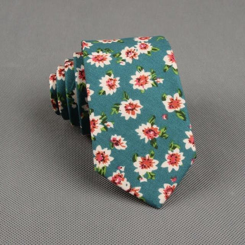 Cotton Skinny Fashion floral necktie