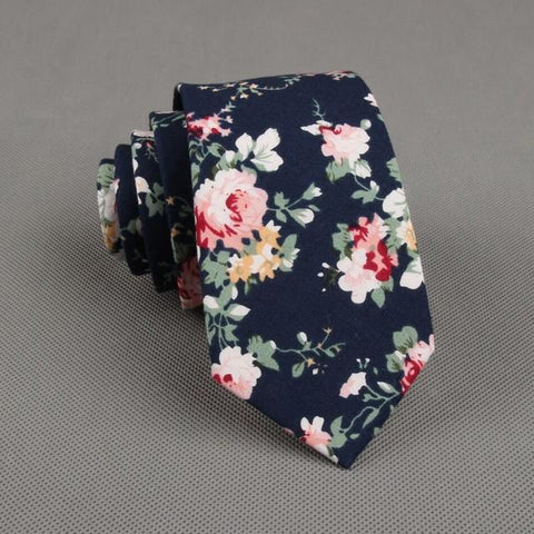 Cotton Skinny Fashion floral necktie